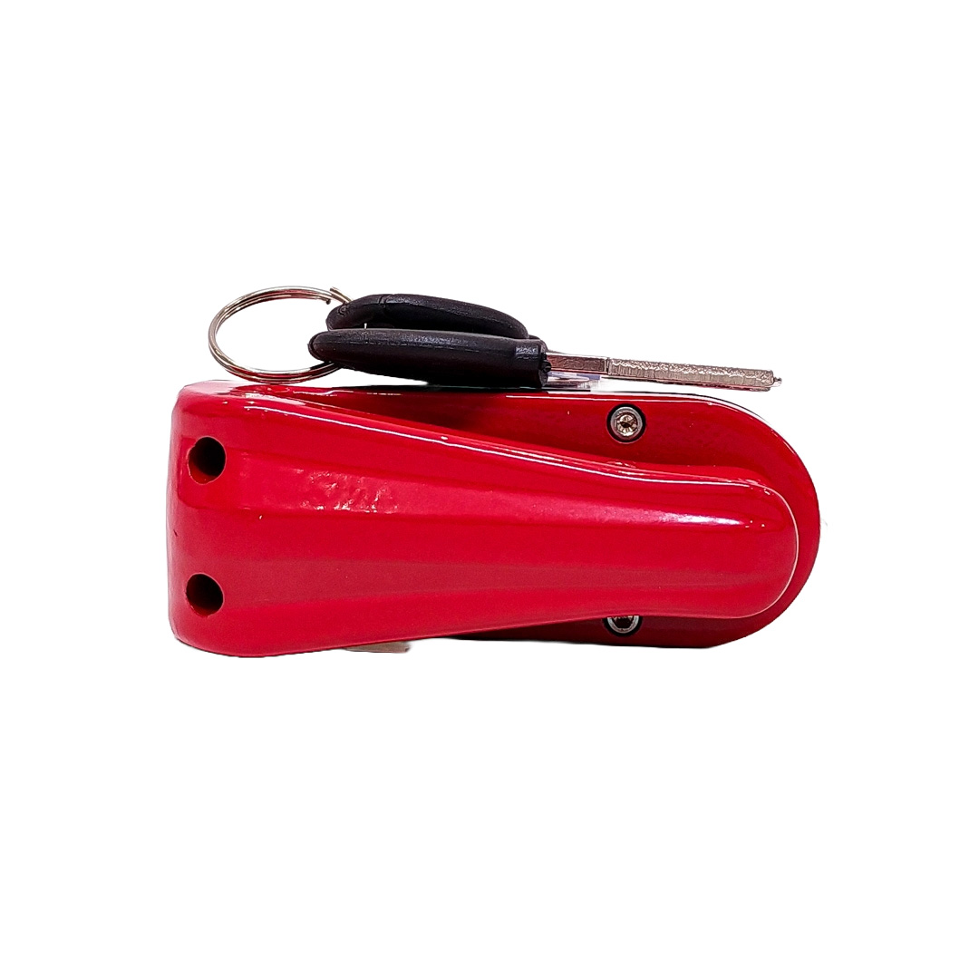 TRABA DISCO CON ALARMA CANDADO BLINDADO CON ALARMA  COLOR ROJO PARA DISCO DE MOTO / BICI Y DOS LLAVES - 10