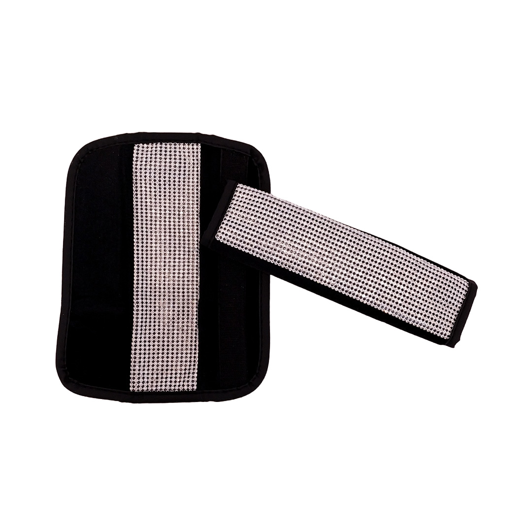 CUBRE CINTURON GIRLS POWER - JUEGO DE CUBRE CINTURON DE SEGURIDAD BLING BLING DIAMANTES PLATA - 4