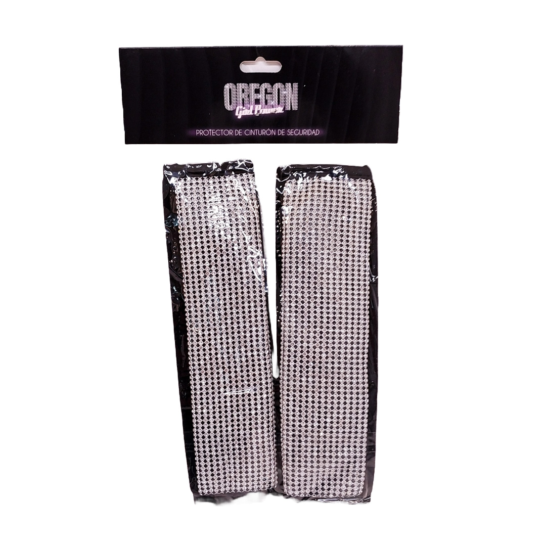 CUBRE CINTURON GIRLS POWER - JUEGO DE CUBRE CINTURON DE SEGURIDAD BLING BLING DIAMANTES PLATA - 5