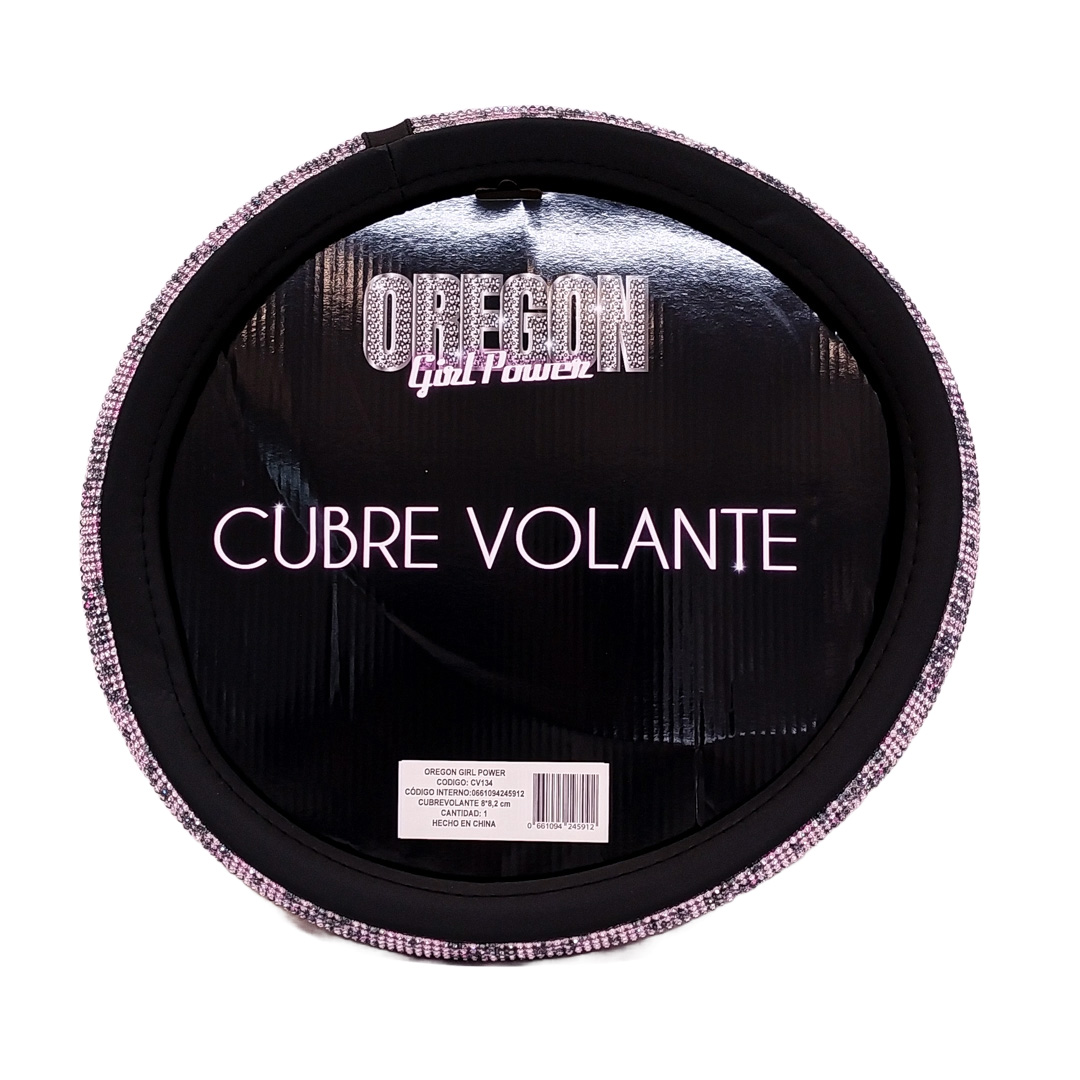 CUBRE VOLANTE GIRLS POWER - DIAMANTE ROSA LEOPARDO 38CM - 4