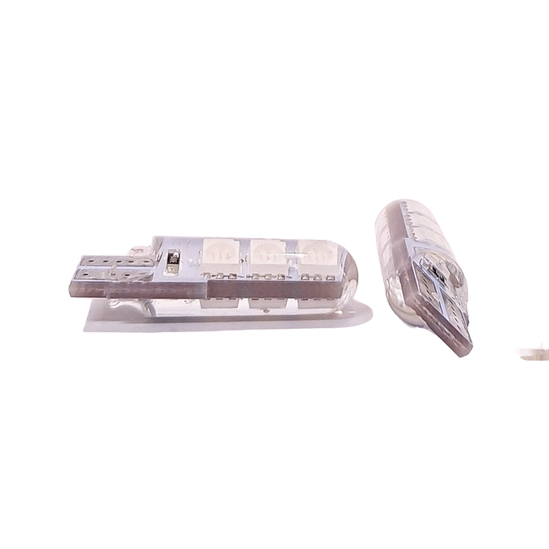 LED SEÑALIZACION SILICA BLISTER X 2 2821 - T10 - W5W - 6 LED 2835 SILICONADO CANBUS AZUL 24V BLISTER X 2 UNIDADES