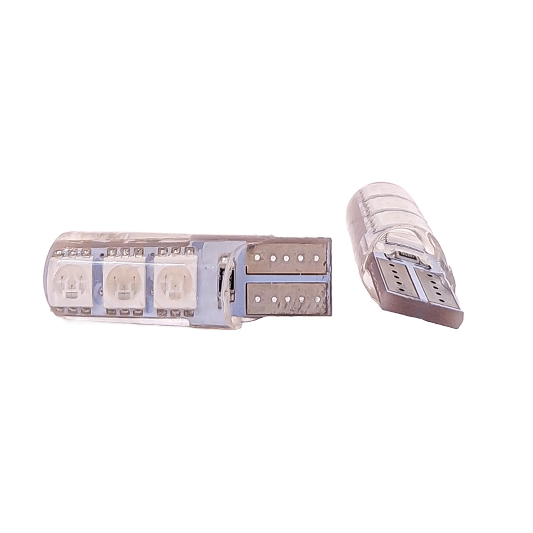 LED SEÑALIZACION SILICA BLISTER X 2 2821 - T10 - W5W - 6 LED 2835 SILICONADO CANBUS ROJO 24V BLISTER X 2 UNIDADES