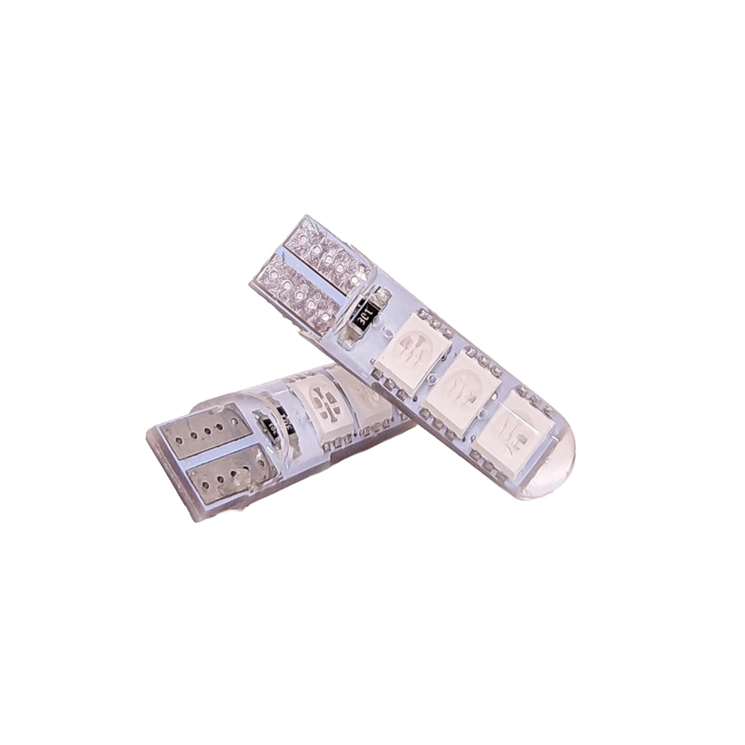 LED SEÑALIZACION SILICA BLISTER X 2 2821 - T10 - W5W - 6 LED 2835 SILICONADO CANBUS AZUL 24V BLISTER X 2 UNIDADES - 2