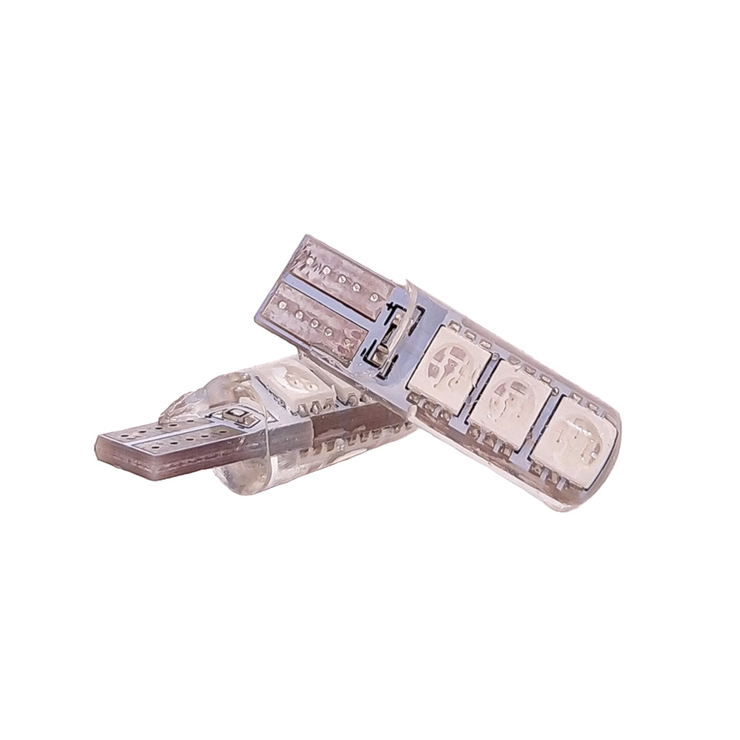 LED SEÑALIZACION SILICA BLISTER X 2 2821 - T10 - W5W - 6 LED 2835 SILICONADO CANBUS ROJO 24V BLISTER X 2 UNIDADES - 4
