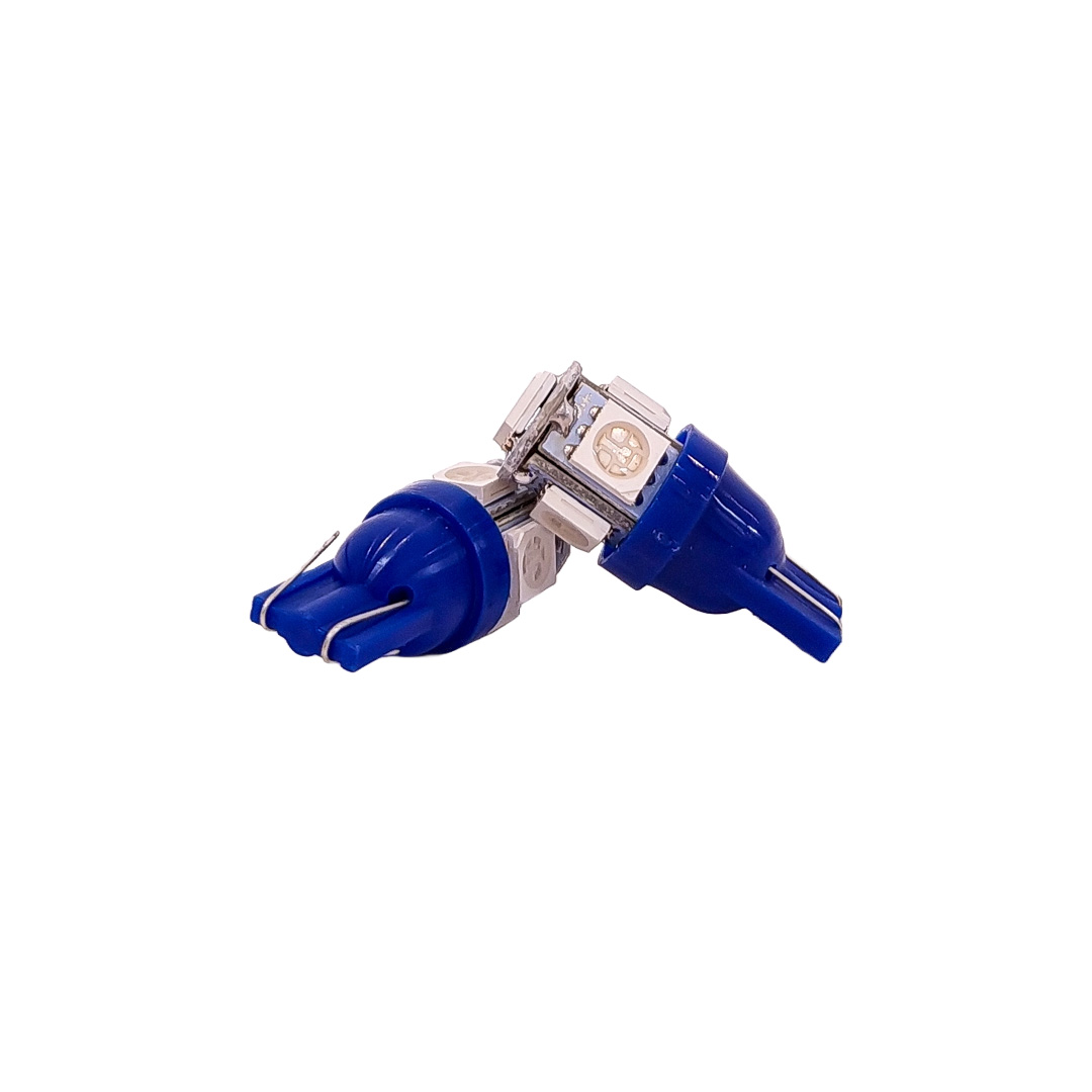 LED SEÑALIZACION SMD BLISTER X 2 - 2821 - T10 - W5W 5 SMD 5050 SMD - AZUL 24V- BLISTER X 2 UNIDADES