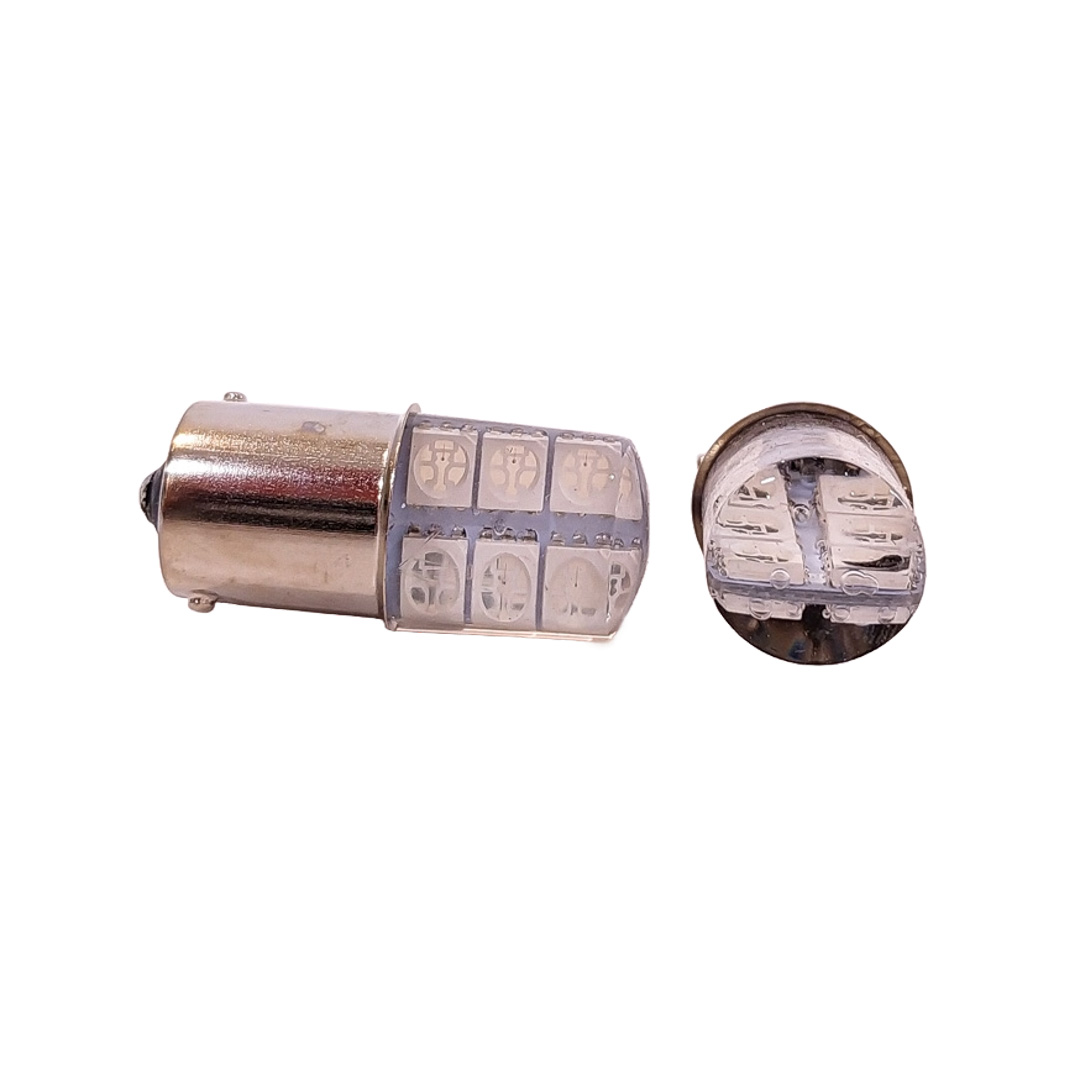 LED SEÑALIZACION SILICA BLISTER X 2 1141 - 1156 - P21W 12 LED COB SILICA - ROJO 12V BLISTER X 2 UNIDADES