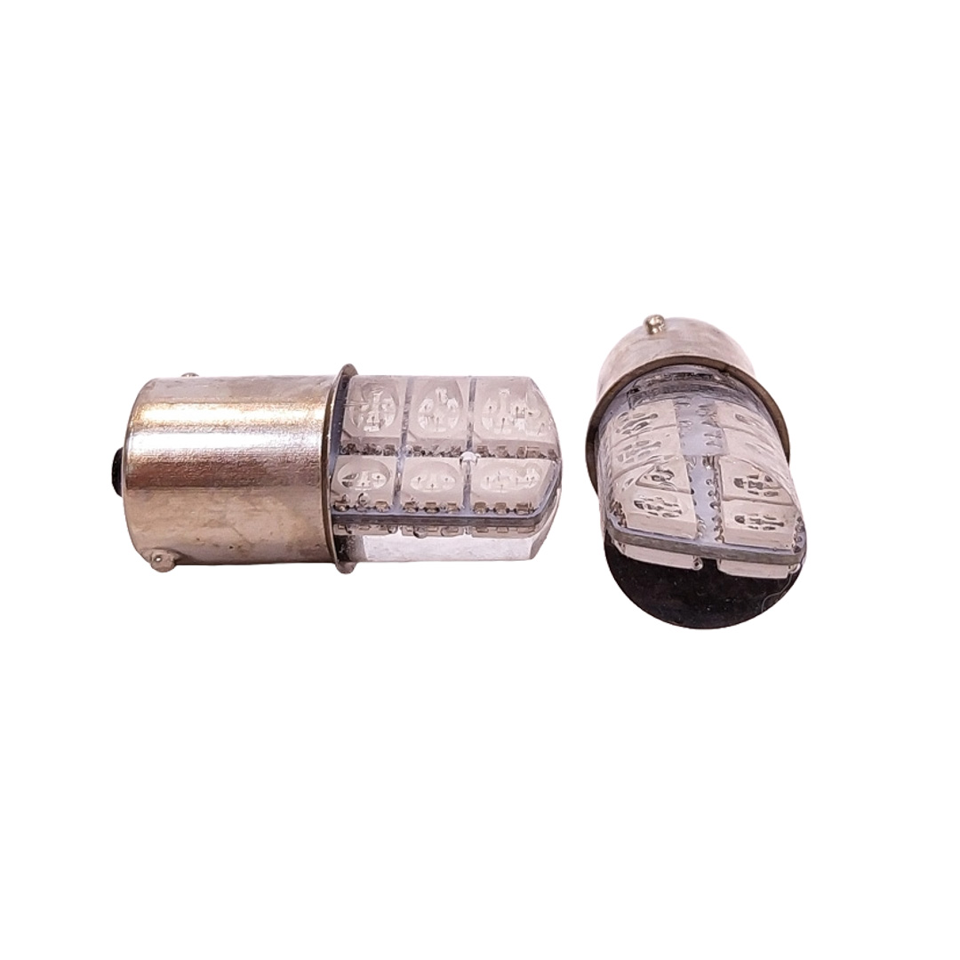 LED SEÑALIZACION SILICA BLISTER X 2 1141 - 1156 - P21W 12 LED COB SILICA - AMBAR 24V BLISTER X 2 UNIDADES