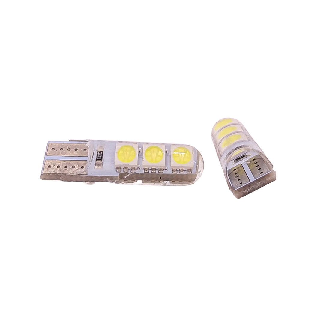 LED SEÑALIZACION SILICA BLISTER X 2 2821 - T10 - W5W - 6 LED 2835 SILICONADO CANBUS BLANCO 24V BLISTER X 2 UNIDADES - 2