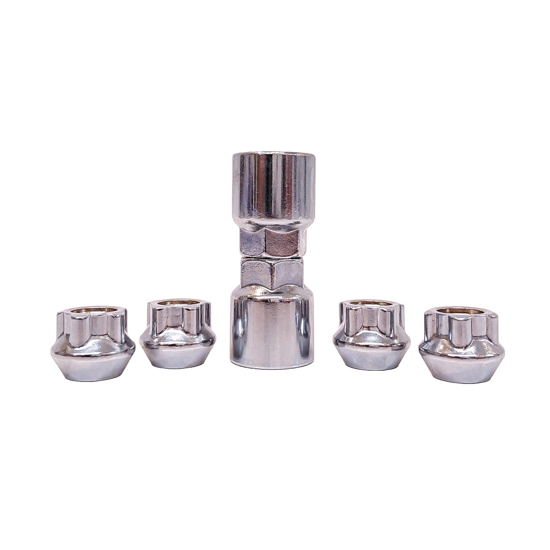 CONJUNTO DE TUERCAS ANTIRROBO CONJUNTO DE 4 TUERCAS + 2 LLAVES MEDIDAS  PASO DE ROSCA 12X1.5, HEXAGONO 19MM, LARGO 18MM. MARCAS: ALFA ROMEO / VOLVO / MAZDA / OPEL / CHEVROLET-GENERAL MOTORS / CHRYSLER-DODGE / DAIHATSU / SSANG-YONG / VOLKSWAGEN / FORD / MITSUBISHI / HYUNDAI / ISUZ - 2