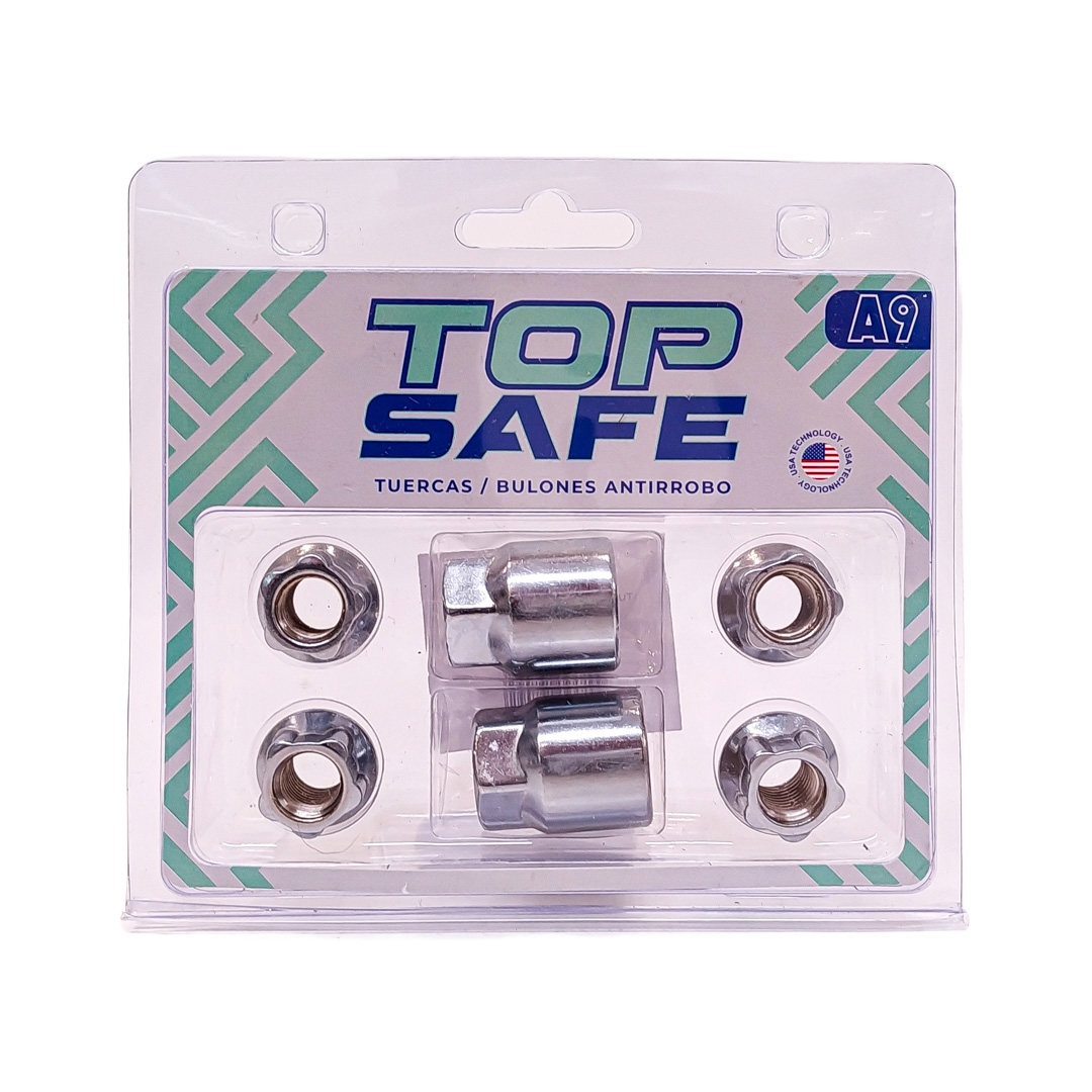 CONJUNTO DE TUERCAS ANTIRROBO CONJUNTO DE 4 TUERCAS + 2 LLAVES MEDIDAS  PASO DE ROSCA 12X1.25 CONICO, HEXAGONO 21MM, LARGO 17MM. MARCAS: NISSAN / SUBARU / DATSUN / RENAULT CANTIDAD POR CAJA MASTER 50