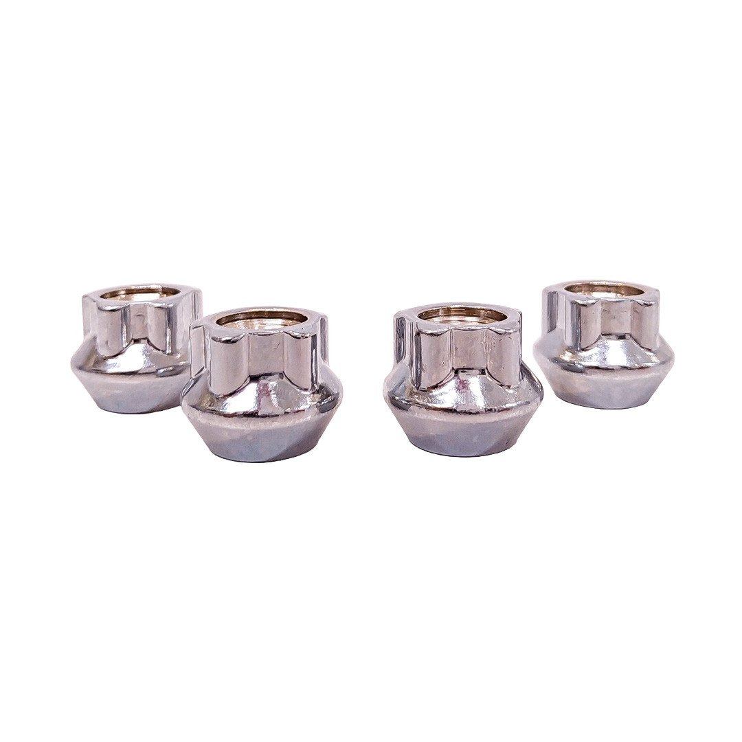 CONJUNTO DE TUERCAS ANTIRROBO CONJUNTO DE 4 TUERCAS + 2 LLAVES MEDIDAS  PASO DE ROSCA 12X1.25 CONICO, HEXAGONO 21MM, LARGO 17MM. MARCAS: NISSAN / SUBARU / DATSUN / RENAULT CANTIDAD POR CAJA MASTER 50 - 4