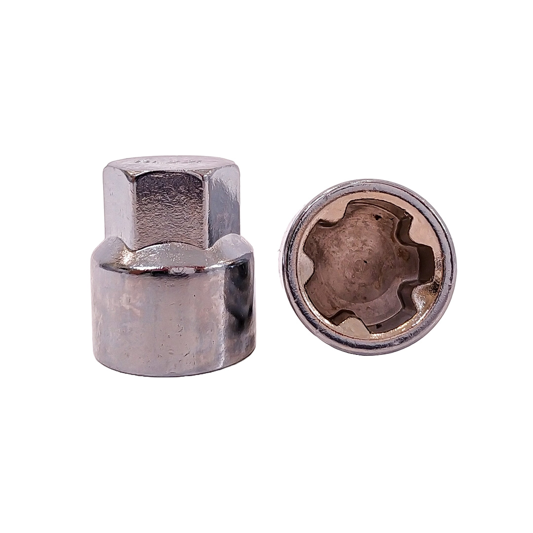 CONJUNTO DE BULONES ANTIRROBO CONJUNTO DE 4 BULONES + 2 LLAVES MEDIDAS  PASO DE ROSCA 12X1.25, HEXAGONO 19MM, LARGO 26MM. MARCAS: PEUGEOT / CITROËN / FIAT / SEAT CANTIDAD POR CAJA MASTER 50 - 3