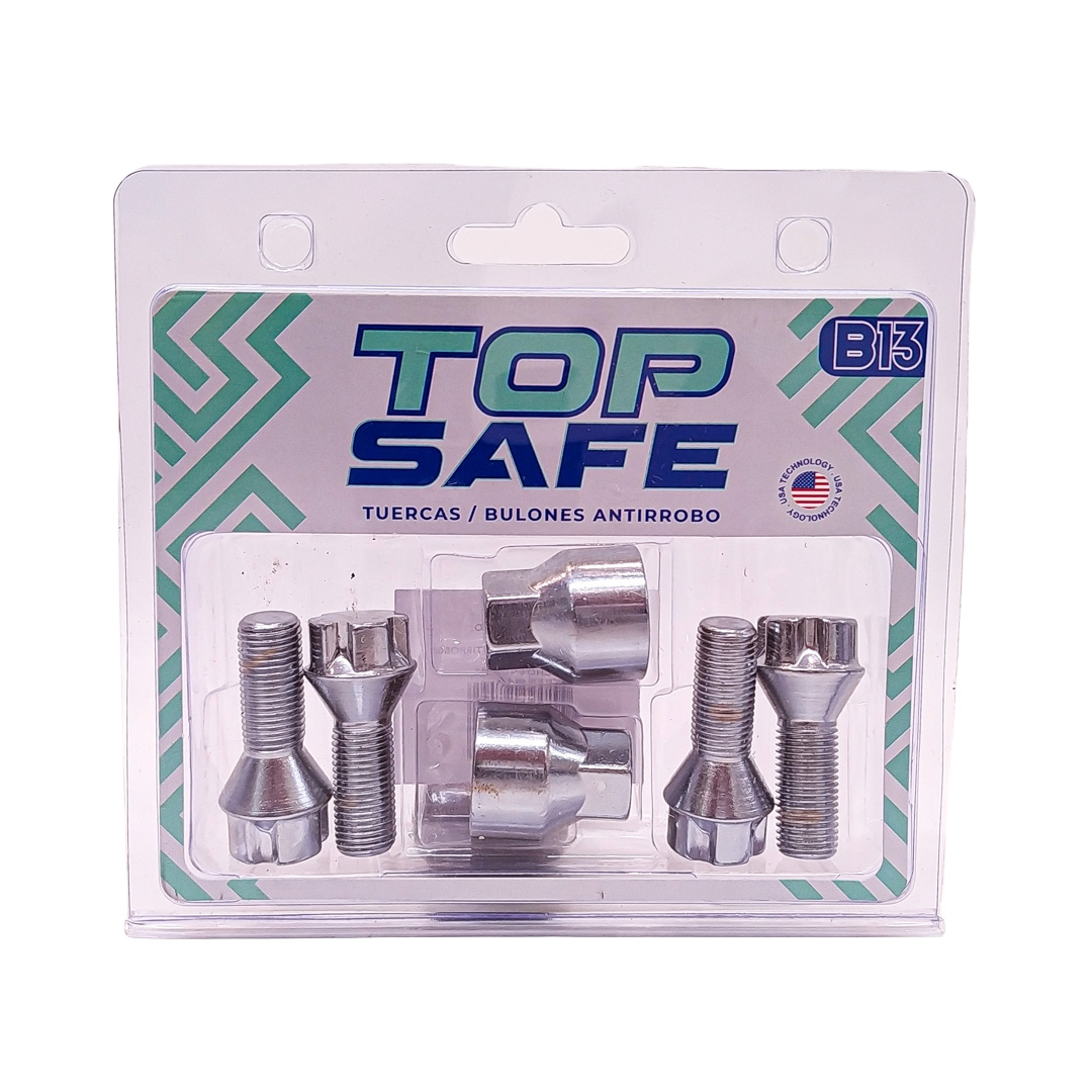 CONJUNTO DE BULONES ANTIRROBO CONJUNTO DE 4 BULONES + 2 LLAVES MEDIDAS  PASO DE ROSCA 12X1.25, HEXAGONO 17MM, LARGO 26MM. MARCAS: ALFA ROMEO / PEUGEOT / CITROEN