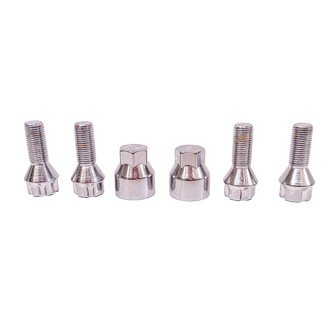 CONJUNTO DE BULONES ANTIRROBO CONJUNTO DE 4 BULONES + 2 LLAVES MEDIDAS  PASO DE ROSCA 12X1.25, HEXAGONO 17MM, LARGO 26MM. MARCAS: ALFA ROMEO / PEUGEOT / CITROEN - 2