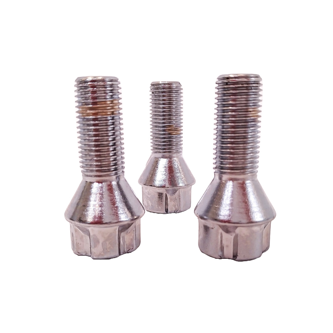 CONJUNTO DE BULONES ANTIRROBO CONJUNTO DE 4 BULONES + 2 LLAVES MEDIDAS  PASO DE ROSCA 12X1.25, HEXAGONO 17MM, LARGO 26MM. MARCAS: ALFA ROMEO / PEUGEOT / CITROEN - 4