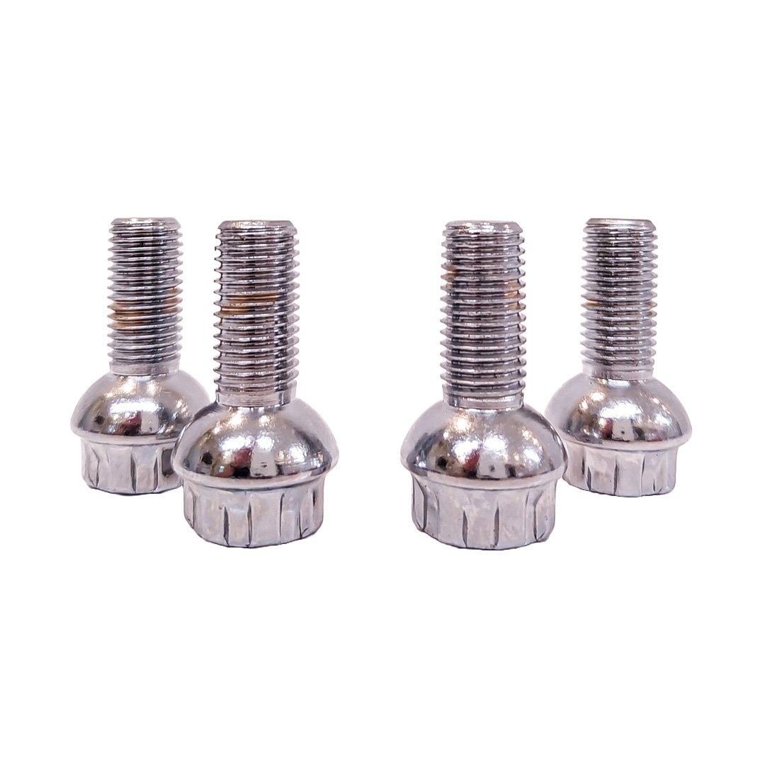 CONJUNTO DE BULONES ANTIRROBO CONJUNTO DE 4 BULONES + 2 LLAVES MEDIDAS  PASO DE ROSCA 12X1.5, HEXAGONO 17MM, LARGO 25MM. MARCAS: FORD / BMW / JETOUR / MERCEDES BENZ / VOLKSWAGEN / SEAT / CHERY CANTIDAD POR CAJA MASTER 50 - 4