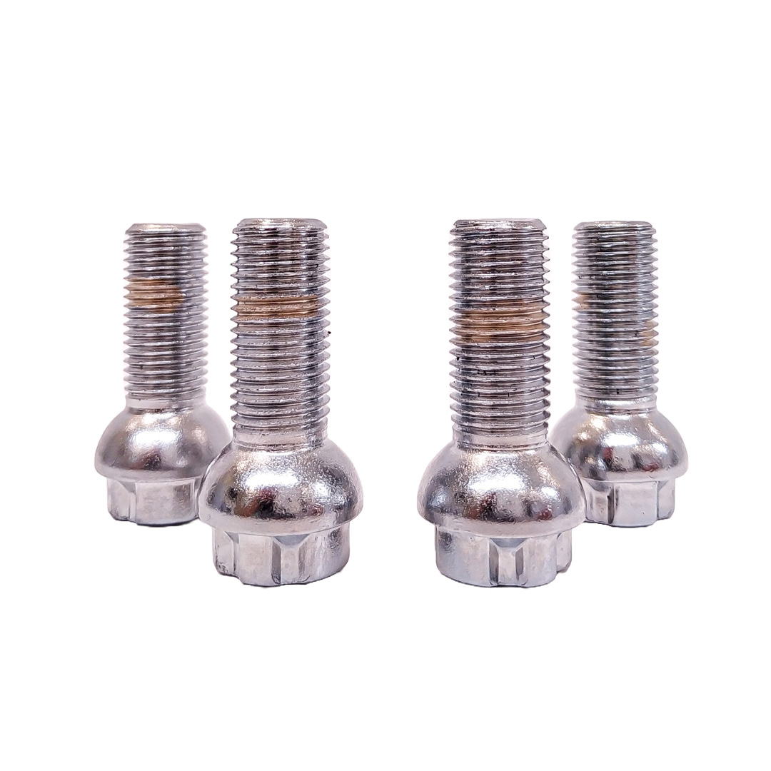 CONJUNTO DE BULONES ANTIRROBO CONJUNTO DE 4 BULONES + 2 LLAVES MEDIDAS  PASO DE ROSCA 14X1.5, HEXAGONO 17MM, LARGO 27MM. MARCAS: AUDI / MERCEDES BENZ / PORSCHE / VOLKSWAGEN CANTIDAD POR CAJA MASTER 50 - 4