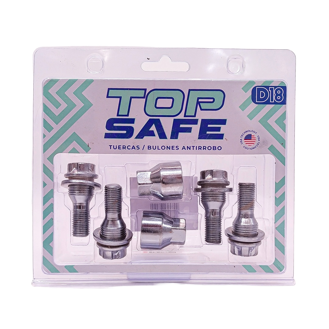 CONJUNTO DE BULONES ANTIRROBO CONJUNTO DE 4 BULONES + 2 LLAVES MEDIDAS  PASO DE ROSCA 12X1.25, HEXAGONO 17MM, LARGO 36MM. MARCAS: CITRÖEN / PEUGEOT