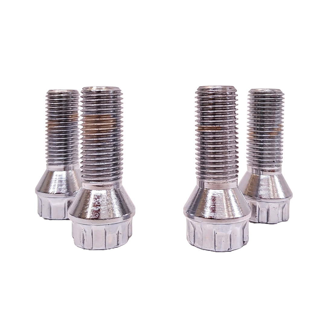 CONJUNTO DE BULONES ANTIRROBO CONJUNTO DE 4 BULONES + 2 LLAVES MEDIDAS  PASO DE ROSCA 14X1.5, HEXAGONO 19MM, LARGO 34MM. MARCAS: MERCEDES BENZ / VOLKSWAGEN - 4