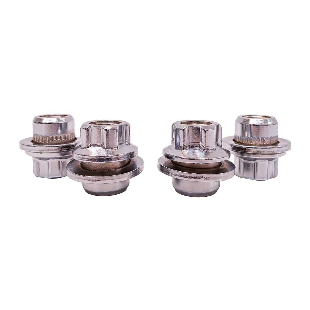 CONJUNTO DE BULONES ANTIRROBO CONJUNTO DE 4 BULONES + 2 LLAVES MEDIDAS  PASO DE ROSCA 12X1.5 CONICO, HEXAGONO 21MM, LARGO 26MM. MARCAS: TOYOTA / MITSUBISHI / CHERY / LIFAN CANTIDAD POR CAJA MASTER 50 - 4