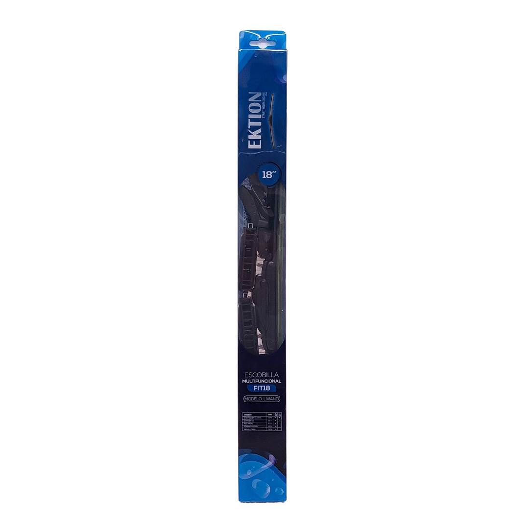 ESCOBILLA FIT UNIVERSAL MULTI FUNCIONAL 18'' CURVA GOMA - INCLUYE ENGANCHES B /B1 /B2/B3 / B4 /B7 /B8/ C /D /E /F (100% APLICACIONES) CANTIDAD POR CAJA MASTER 50