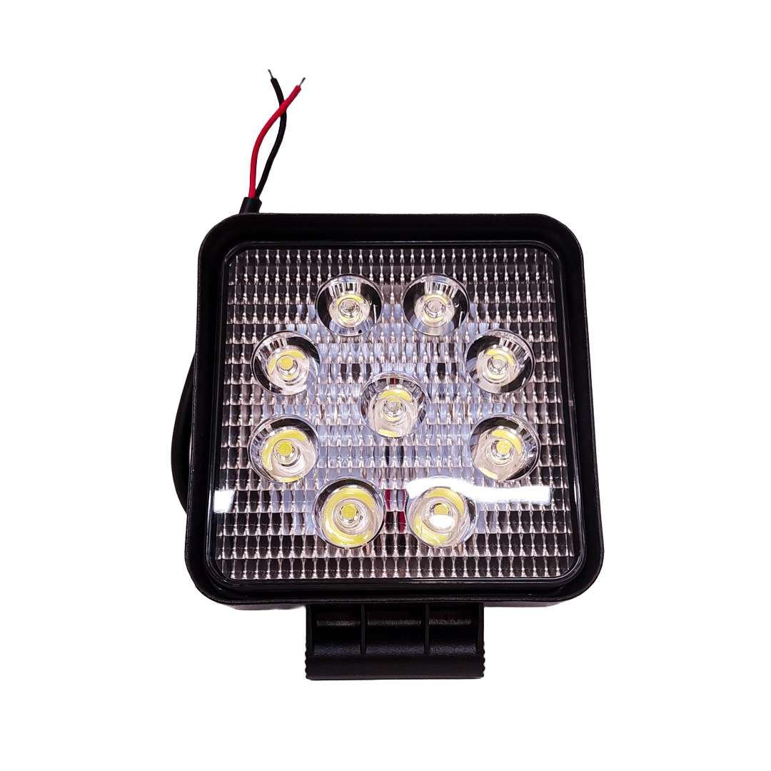 OFF ROAD FARO DE LED FARO DE 9 LED CUADRADO 27 WATTS 6CM PROFUNDIDAD BLANCO 12V - 24V ILUMINACION SPOT CANTIDAD POR CAJA MASTER 40 - 8