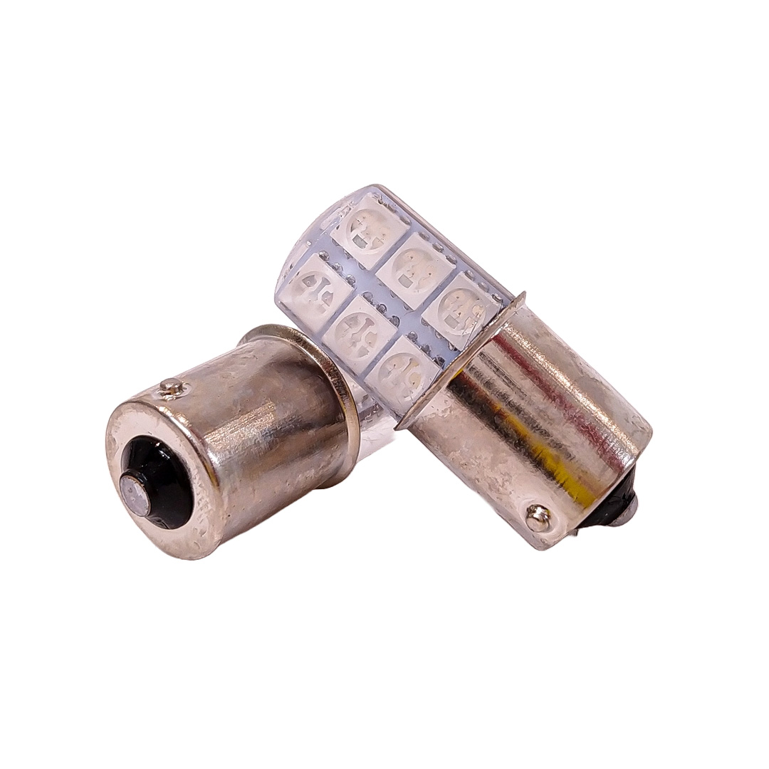 LED SEÑALIZACION SILICA BLISTER X 2 1141 - 1156 - P21W 12 LED COB SILICA - AMBAR 12V BLISTER X 2 UNIDADES