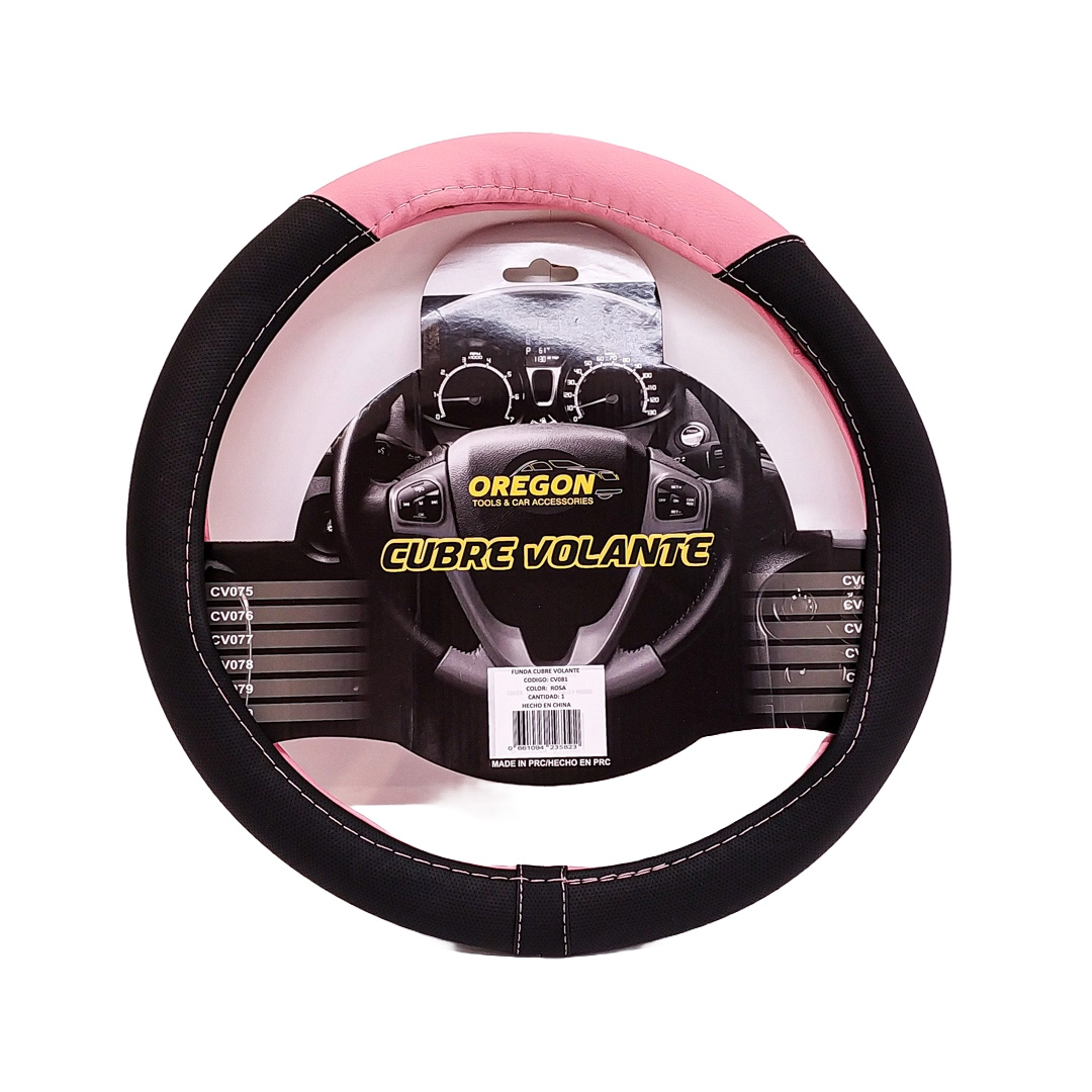 CUBRE VOLANTE MODELO TC2000 CUERO SINTENTICO NEGRO / ROSA 38*8.2CM 25 UNIDADES POR CAJA - 2