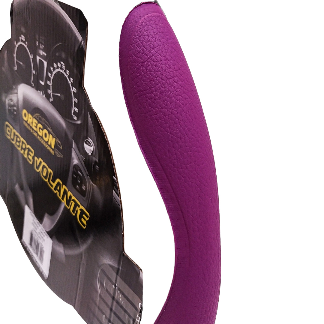 CUBRE VOLANTE MODELO INDIANAPOLIS 500 CUERO SINTENTICO NEGRO / VIOLETA 38*8.2CM 25 UNIDADES POR CAJA