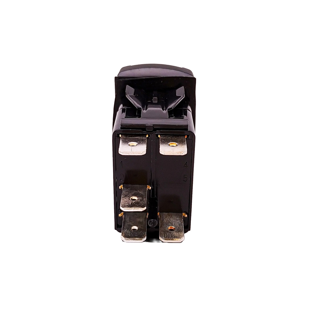 INTERRUPTOR BASCULANTE VOLTAJE DE ENTRADA: 12V-24V FUNCIÓN: ON / OFF (OPCIONAL) 5 PINES (OPCIONAL) MATERIAL: ABS + COBRE INTERRUPTOR BASCULANTE CON PATRÓN DE GRABADO LÁSER Y 2 LUCES LED - 4