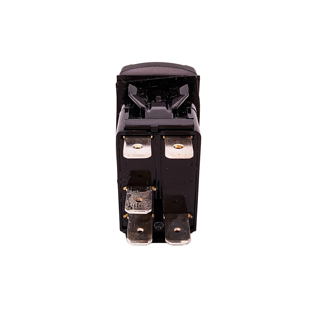 INTERRUPTOR BASCULANTE VOLTAJE DE ENTRADA: 12V-24V FUNCIÓN: ON / OFF (OPCIONAL) 5 PINES (OPCIONAL) MATERIAL: ABS + COBRE INTERRUPTOR BASCULANTE CON PATRÓN DE GRABADO LÁSER Y 2 LUCES LED - 2
