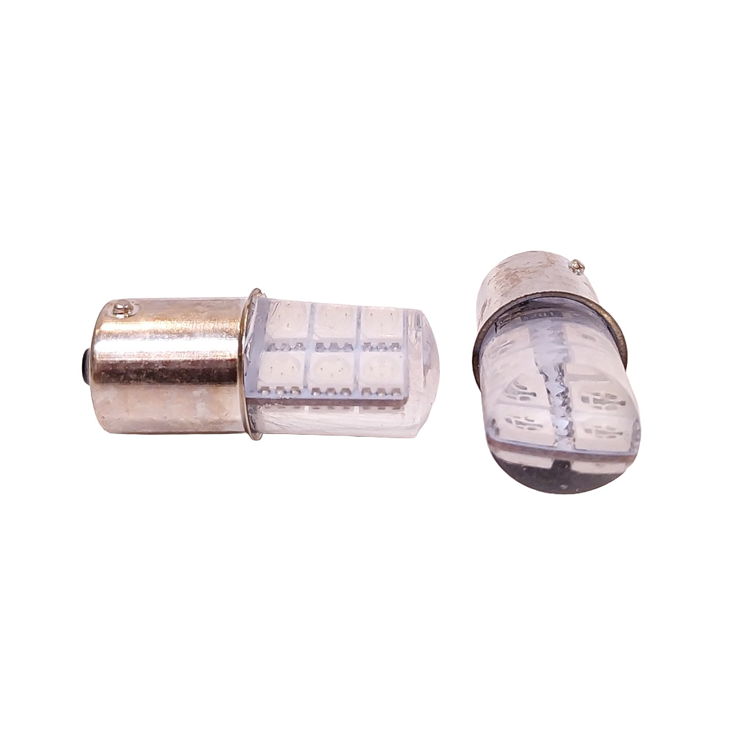 LED SEÑALIZACION SILICA BLISTER X 2 1141 - 1156 - P21W 12 LED COB SILICA - AMBAR  12V BLISTER X 2 UNIDADES - 2