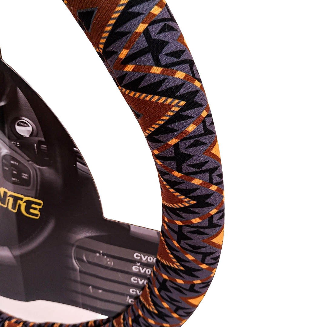 CUBRE VOLANTE MODELO CIRCO LOCO TELA NARANJA / GRIS  38*8.2CMCAJA MASTER 25 UNIDADES - 4