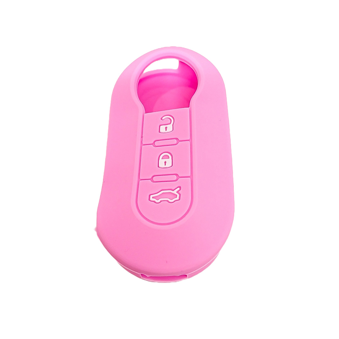 CUBRE LLAVE DE SILICONA FIAT 500 DOBLO- GRAN SIENA - BRAVO - PALIO - MOBI PINK