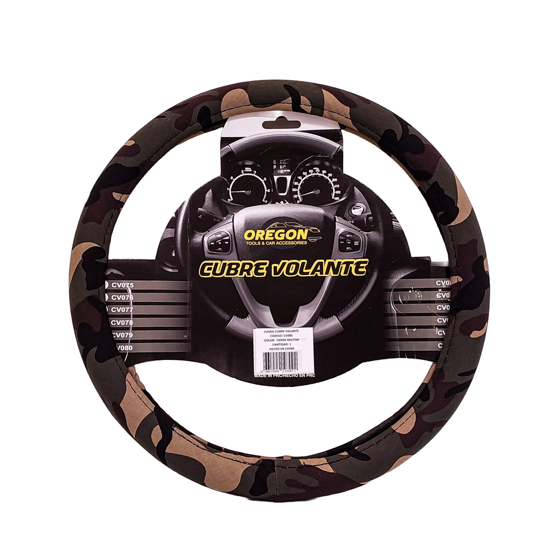 CUBRE VOLANTE MODELO US ARMY MILITAR VERDE 38*8.2CM 25 UNIDADES POR CAJA