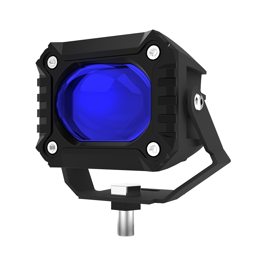 OFF ROAD FARO DE LED UNIVERSAL LUZ LED BLANCA Y AMBAR ESTABLE CON OJO DE ANGEL DAYTIME RUNNING ROJO Y ARO ROJO 9V-36V 1 LED - 40 WATTS  MEDIDAS 59*77*88 (mm)