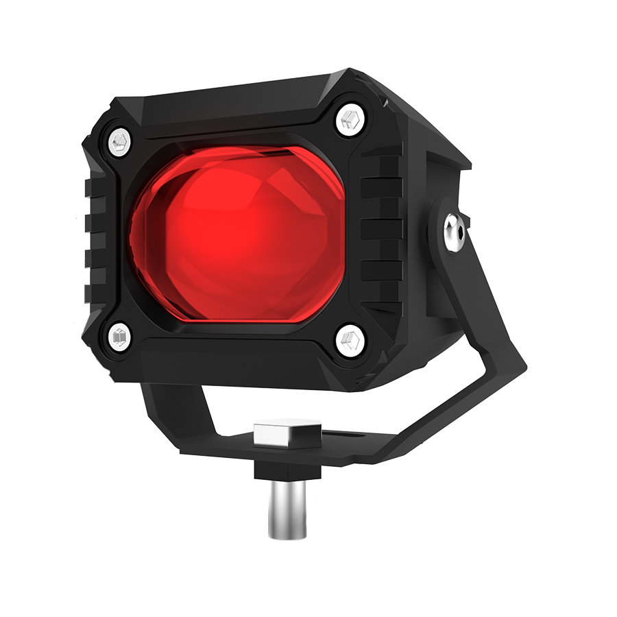 OFF ROAD FARO DE LED UNIVERSAL LUZ LED BLANCA Y AMBAR ESTABLE CON OJO DE ANGEL DAYTIME RUNNING ROJO Y ARO AZUL 9V-36V 1 LED - 40 WATTS  MEDIDAS 59*77*88 (mm)