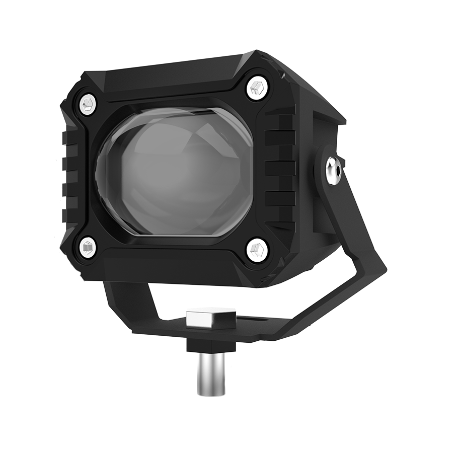 OFF ROAD FARO DE LED UNIVERSAL LUZ LED BLANCA Y AMBAR ESTABLE CON OJO DE ANGEL DAYTIME RUNNING ROJO Y ARO BLANCO 9V-36V 1 LED - 40 WATTS MEDIDAS 59*77*88 (mm)