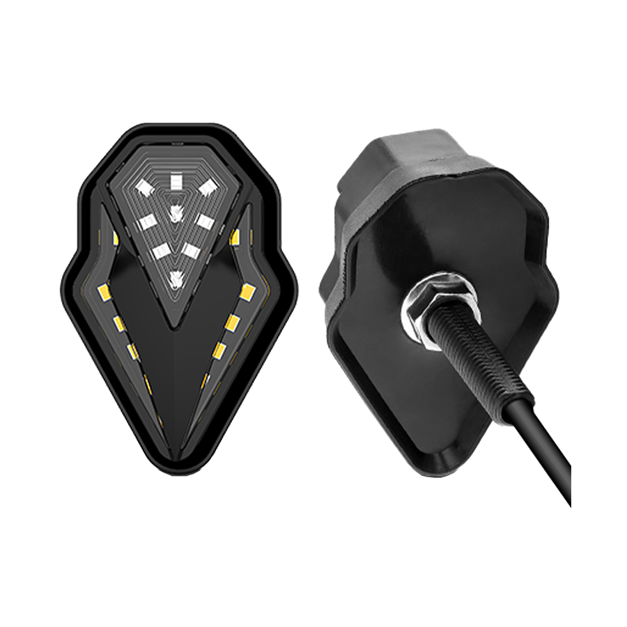OFF ROAD FARO DE LED UNIVERSAL - LUZ DE GIRO GIRO PARA MOTO CON LUZ LED RUNNING BLANCA Y LUZ DE GIRO AMBAR 12V  - JUEGO DE 2 UNIDADES MEDIDAS 24*40*70(mm)