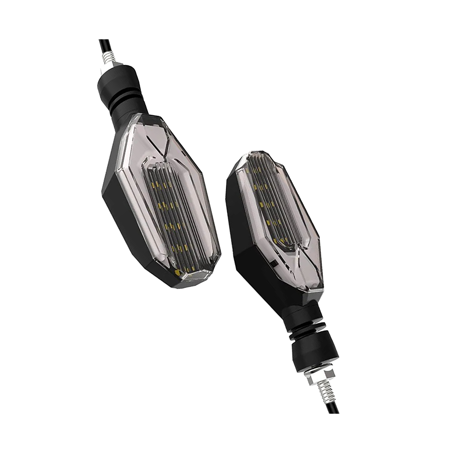 OFF ROAD FARO DE LED UNIVERSAL - LUZ DE GIRO GIRO PARA MOTO CON LUZ LED RUNNING AMBAR Y LUZ DE GIRO AMBAR 12V - JUEGO DE 2 UNIDADES MEDIDAS 350*40*32 (mm)