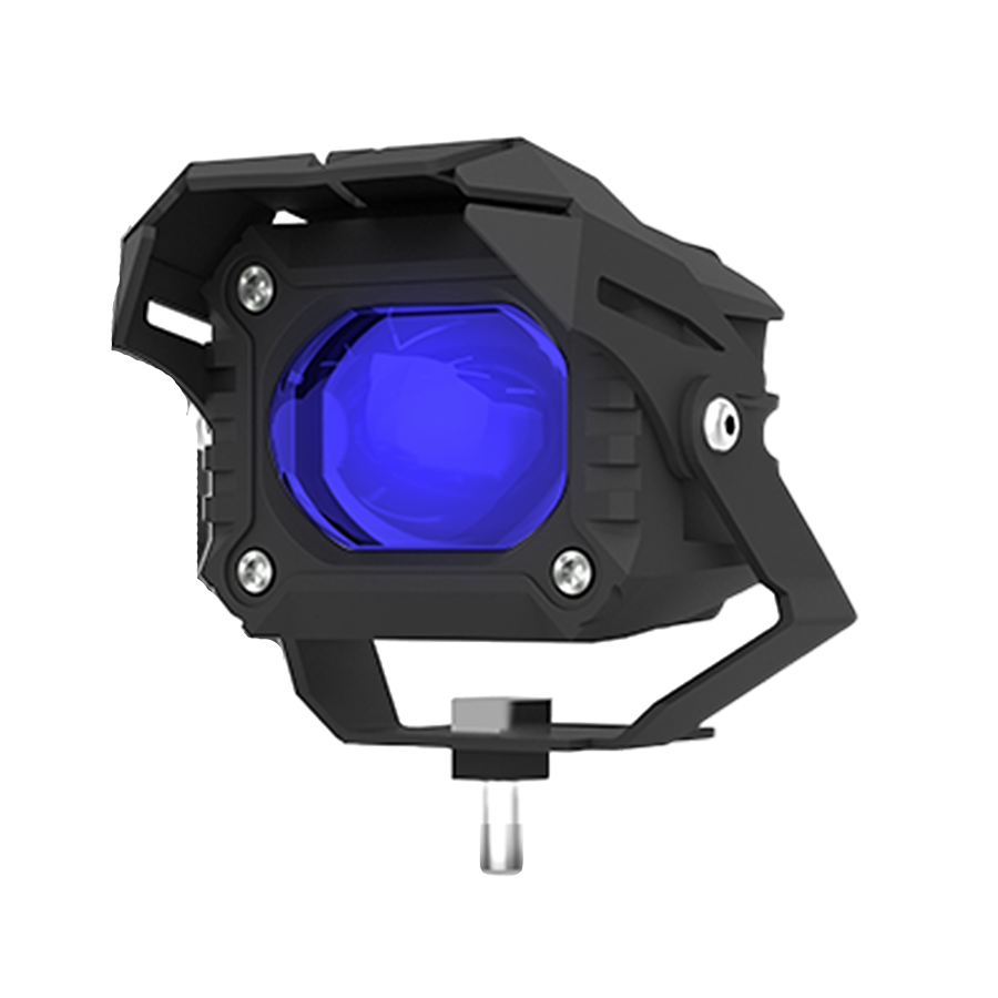 OFF ROAD FARO DE LED UNIVERSAL LUZ LED BLANCA Y AMBAR ESTABLE CON OJO DE ANGEL DAYTIME RUNNING ROJO Y ARO ROJO 9V-36V 1 LED - 40 WATTS MEDIDAS 59*77*88 (mm)