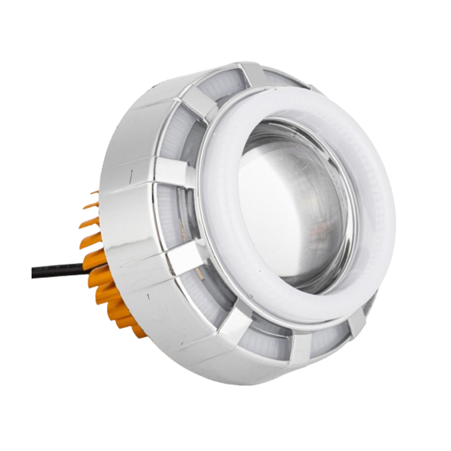 OFF ROAD FARO DE LED UNIVERSAL LUZ LED BLANCA ESTABLE CON FUNCION FLASH Y OJO DE ANGEL AZUL Y ROJO 9V-36V 1 LED - 30 WATTS MEDIDAS 84 X 90 mm