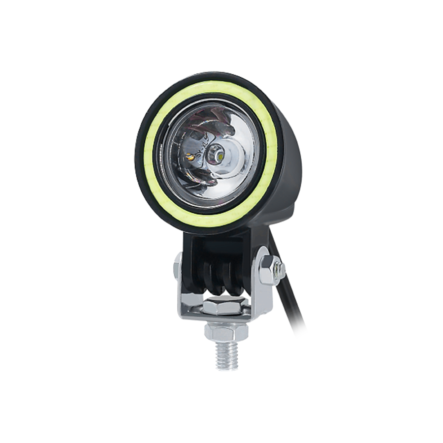 OFF ROAD FARO DE LED UNIVERSAL LUZ LED BLANCA ESTABLE CON OJO DE ANGEL BLANCO CON FUNCION FLASH 9V-36V 1 LED - 18 WATTS MEDIDAS 53*80*53(mm)