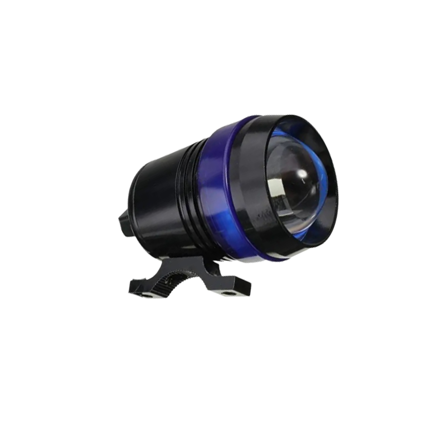 OFF ROAD FARO DE LED UNIVERSAL LUZ LED BLANCA ESTABLE CON FUNCION FLASH Y ARO AZUL 9V-36V 1 LED - 20 WATTS  MEDIDAS 110*65 (mm)