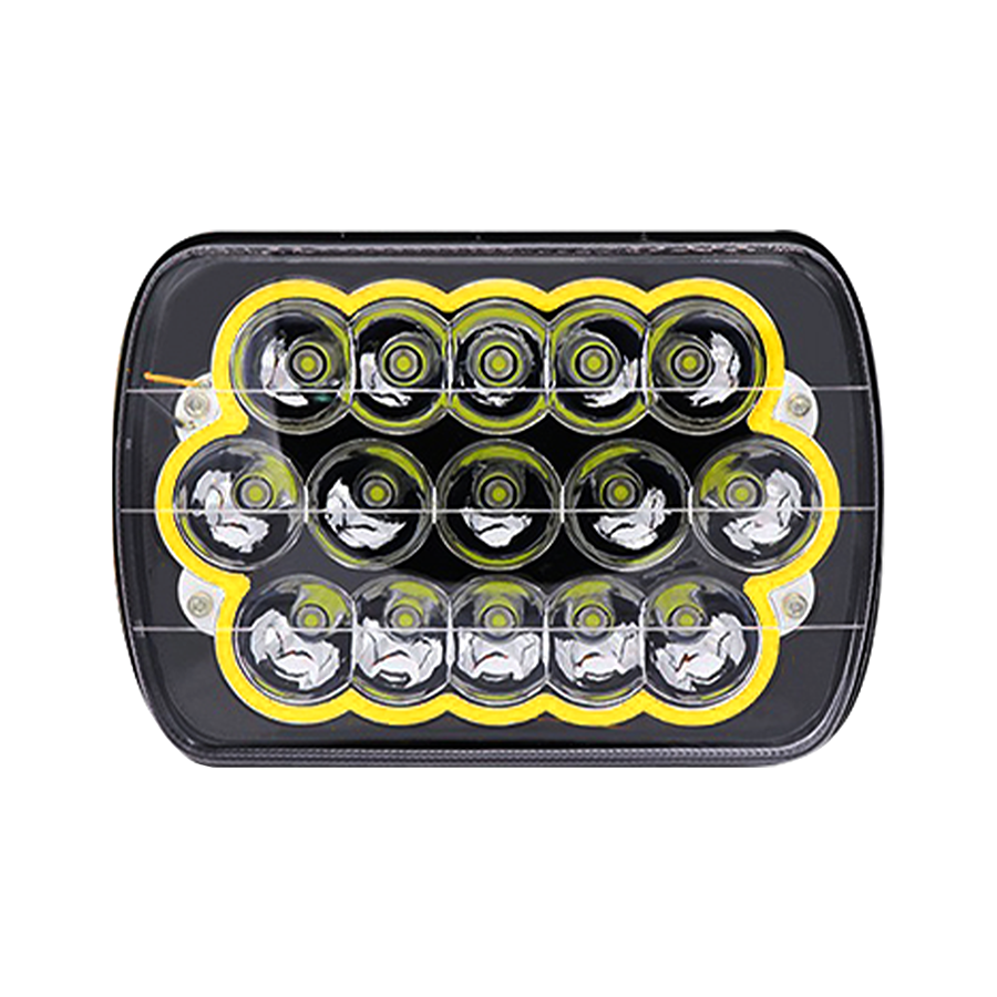 OFF ROAD FARO DE LED UNIVERSAL LUZ LED BLANCA CON FUNCION ALTA Y BAJA Y OJO DE ANGEL AZUL 9V-36V 15 LED - 60 WATTS  MEDIDAS 7"