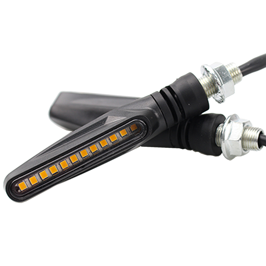 OFF ROAD FARO DE LED UNIVERSAL - LUZ DE GIRO GIRO PARA MOTO CON LUZ LED RUNNING AMBAR Y LUZ DE GIRO AMBAR 12V - JUEGO DE 2 UNIDADES MEDIDAS 120*20*25 (mm)