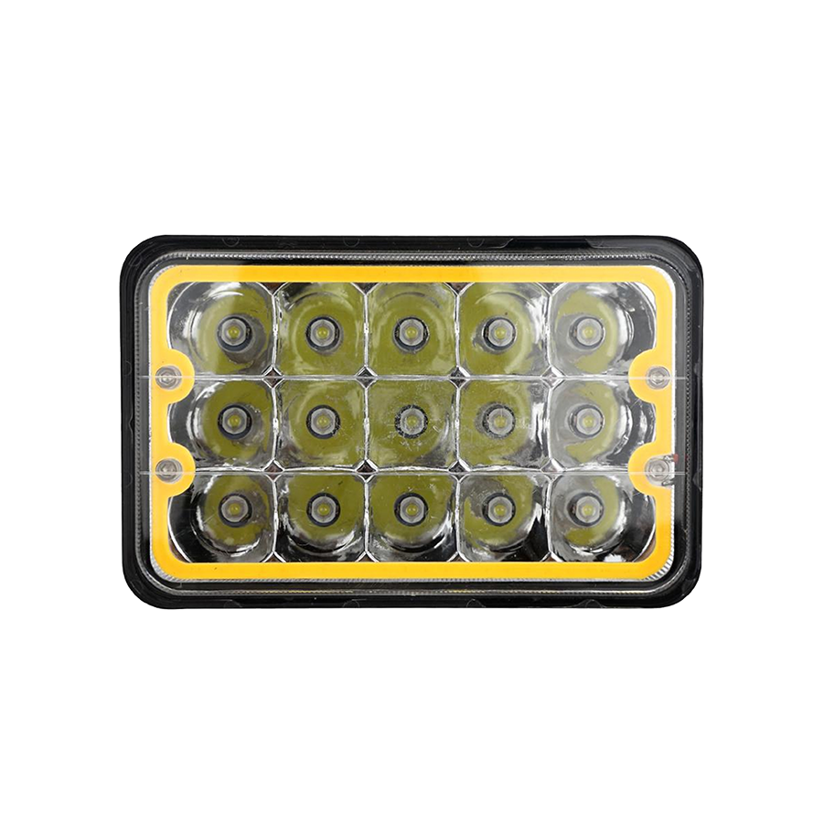 OFF ROAD FARO DE LED UNIVERSAL LUZ LED BLANCA CON FUNCION ALTA Y BAJA Y OJO DE ANGEL BLANCO 9V-36V 15 LED - 45 WATTS MEDIDAS 5"