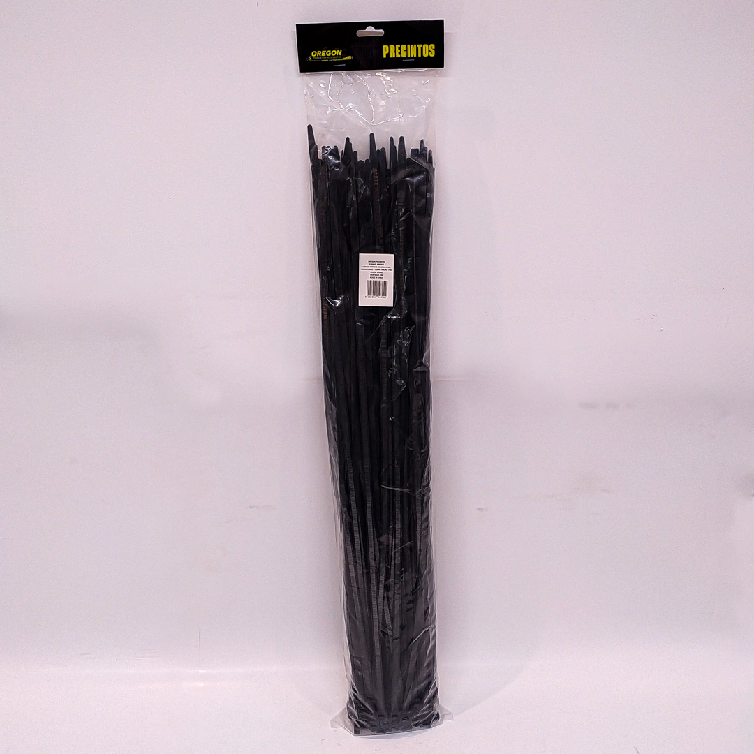 BOLSA DE PRECINTOS (100 UNIDADES) 700MM LARGO X 9.0MM ANCHO -75KG COLOR NEGRO