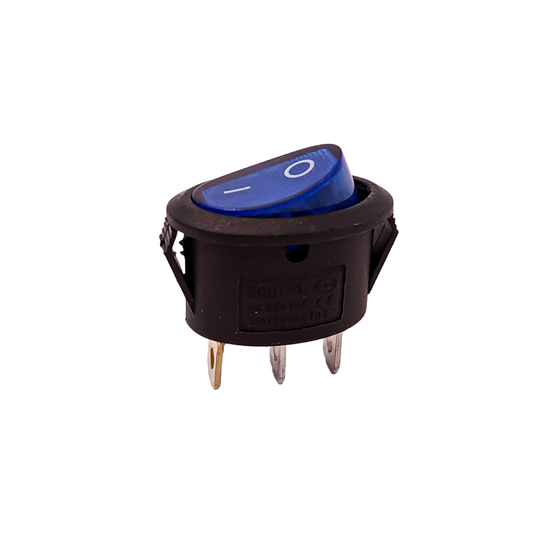 INTERRUPTOR BASCULANTE INTERRUPTOR BASCULANTE 12V-24V - 3 PIN ENCENDIDO APAGADO INDICADOR LED: AZUL