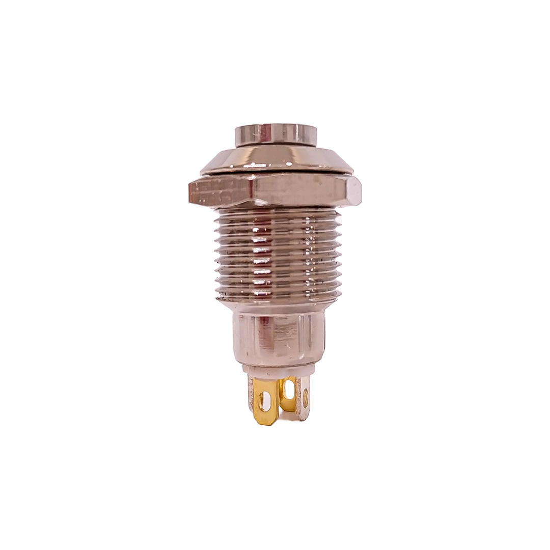 INTERRUPTOR UNIVERSAL BOTON METALICO SELF LOCKFLAT 10MMBACKLIGHT LED ROJO - 2